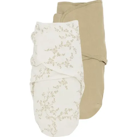 SwaddleMeyco inbakerdoek Branches/Uni - 2-pack - sand - 4-6 maanden