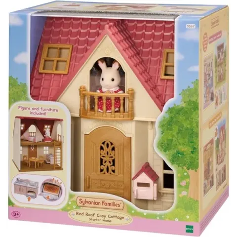 Sylvanian Families 5567 Nieuw Startershuis- poppenhuis met brievenbus- 1 speelfiguur meisje konijn- diverse accesoires