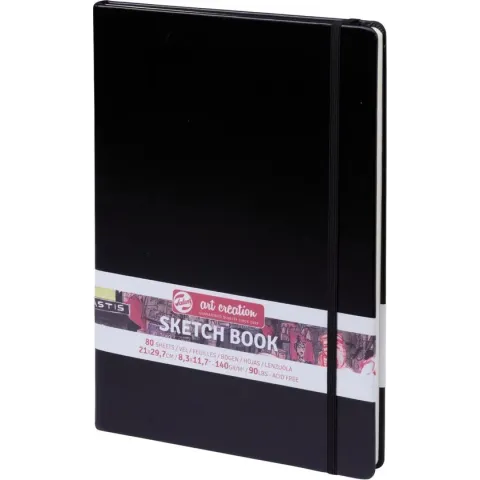 Talens Art Creation schetsboek - zwart - gebonden - wit papier