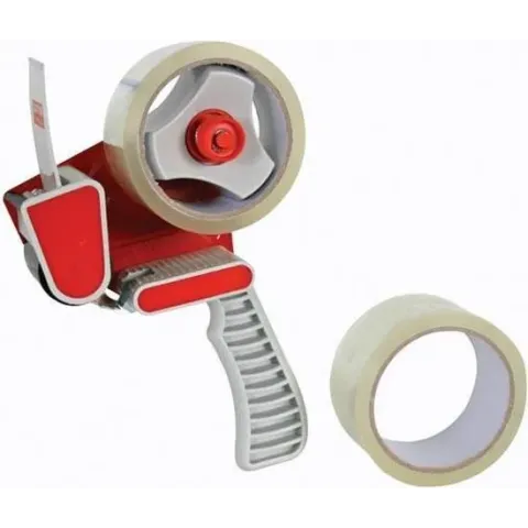 TAPEHOUDER + 2 ROLLEN INPAKTAPE - 50 mm x 50 m