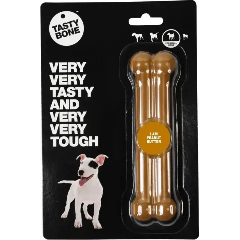 Tasty Bone Peanut Butter - Hond - Kauwspeelgoed - Small: 15 cm - Honden tot 15 kg