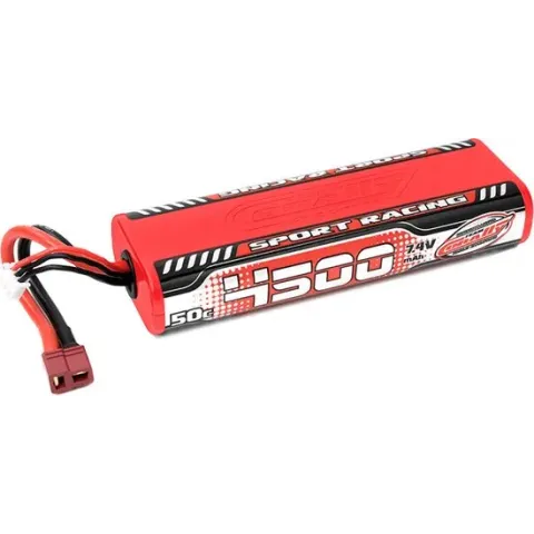 Team Corally - Sport Racing 50C LiPo Battery - 4500mAh - 7.4V - Round 2S Stick - T-Plug