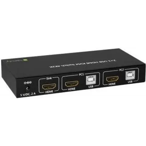 Techly 2x1 USB HDMI KVM Switch 4Kx2K IDATA KVM-HDMI2U Zwart KVM-switch