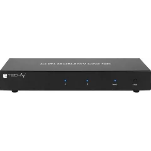 Techly IDATA DP-KVM2 Zwart KVM-switch