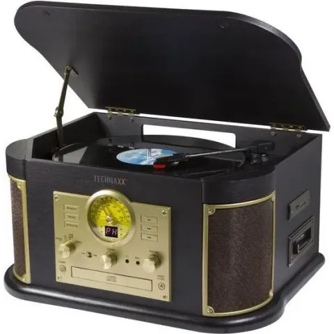 Technaxx TX-103 Draaitafel met riemaandrijving Zwart, Goud