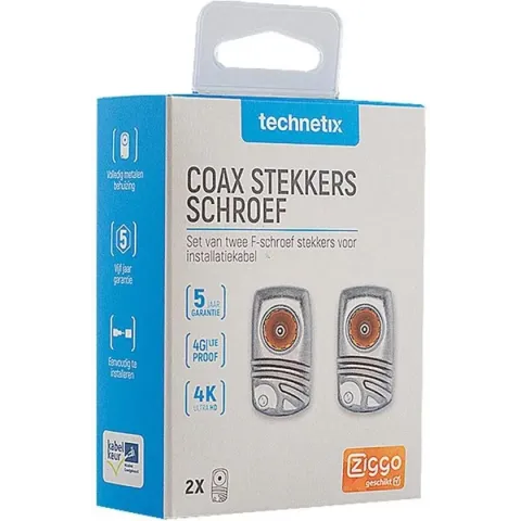 Technetix F-CON-A+ schroef F-connectoren set / haaks