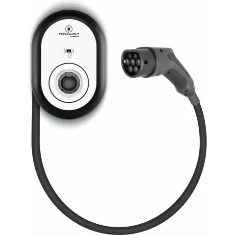 Technivolt 101 zwart Laadstation van 11 kW met vaste kabel, 5 meter.