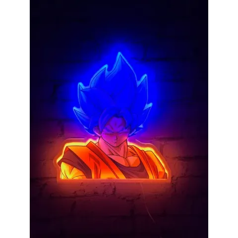 Teknofun Dragon Ball Z - Super Saiyan Goku Blauw - Wandlamp - 40 cm hoog