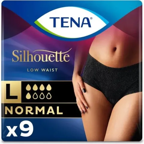 Tena Pants Silhouette Zwart Normal Lage Taille Large 8 stuks