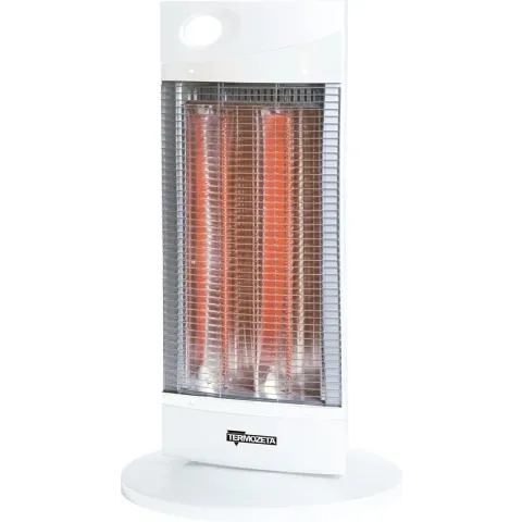 Termozeta - Straalkachel - Grafiet Ruimteverwarmer - 900 Watt - 2 Standen - Automatisch draaien - Warmte - Overhittingsprotectie - Wit