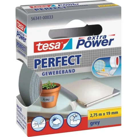 Textieltape formaat 19 mm x 275 m grijs