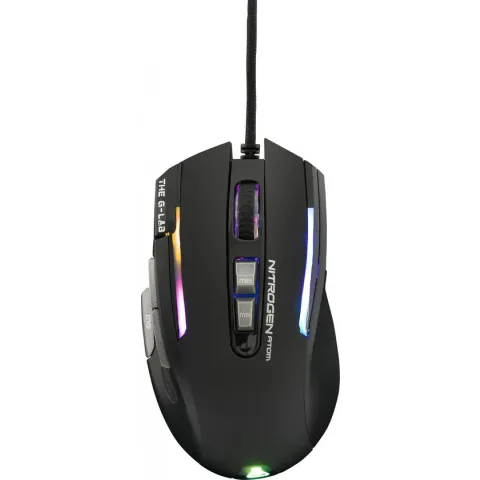 The G-Lab Kult Nitrogen Atom RGB Gaming Muis - 4800 DPI - Software - Zwart