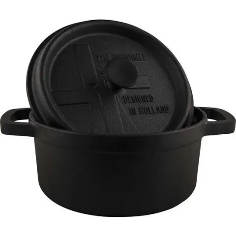 The Windmill Bbq-pan S 2 Liter Gietijzer 19,5 Cm Zwart 3-delig