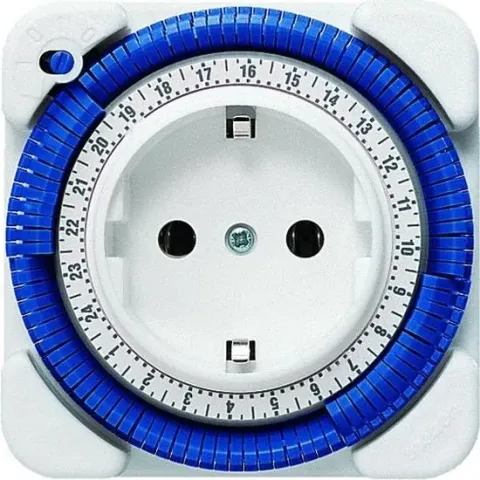 Theben 0260030 theben-timer 26 - NL stekker (zonder pin) - analoge schakelklok, wandcontactdoosschakelaar, stekker voor tijdprogramma, wit (1)