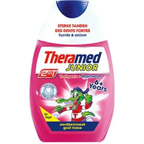Theramed 2in1 Junior Aardbei - 75 ml - Tandpasta