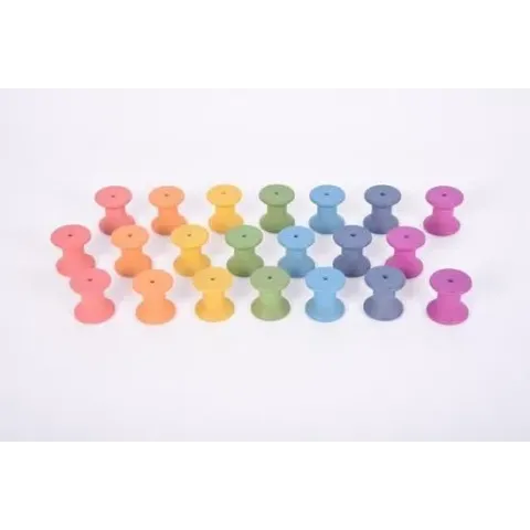 TickiT Rainbow Wooden Spools 35Mm