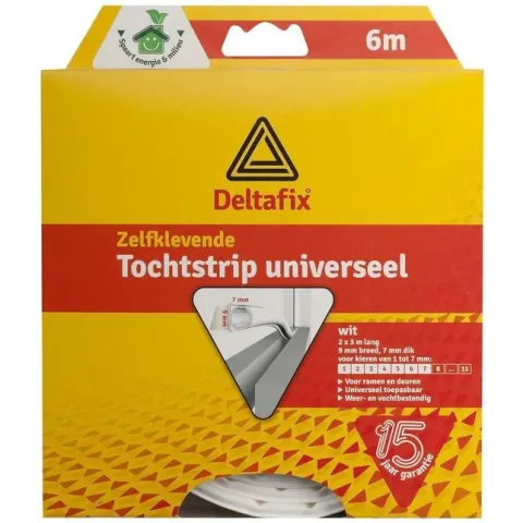 Tochtstrip Universeel Tp 6 M 9 mm Wit