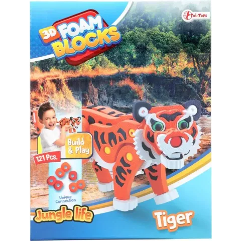 Toi-toys 3d Puzzel Tijger Junior 31,5 Cm Foam Oranje 121 Delig
