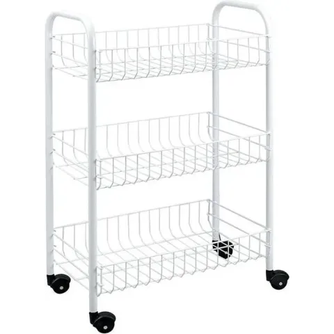 Tomado Metaltex - Siena opbergtrolley - 3 manden - Wit