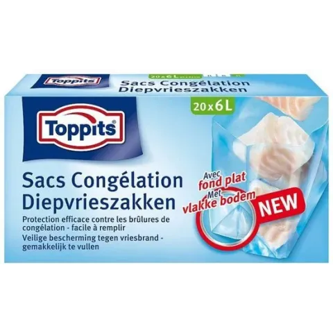 Toppits - Diepvrieszakken - 6 liter - 20 zakjes