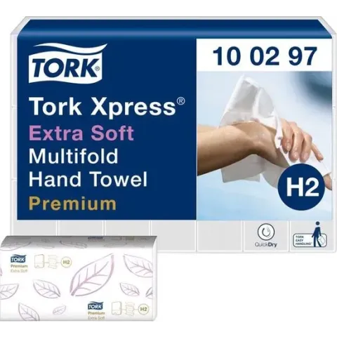 TORK 100297 Xpress® Multifold Premium Papieren handdoeken (l x b) 34 cm x 21 cm Helderwit 21 x 100 vellen/pak 2100 stuk