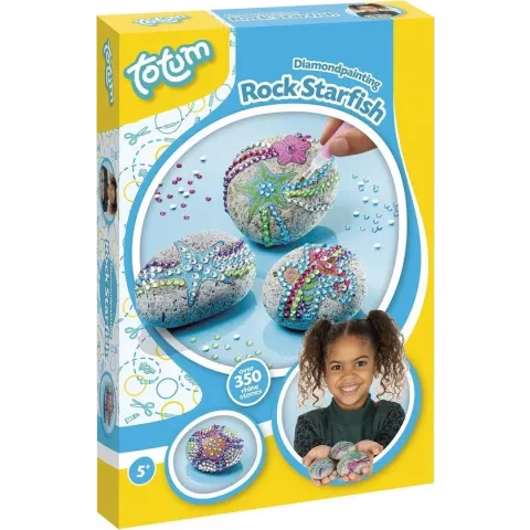 Totum knutselset Rock starfish - diamond painting stenen versieren met zeesterfiguren - meer dan 350 strasssteentjes