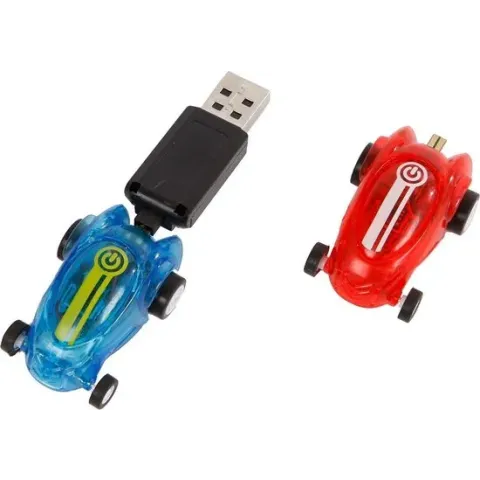 Toys Amsterdam Raceauto's 6 Cm Usb Blauw/rood 3-delig