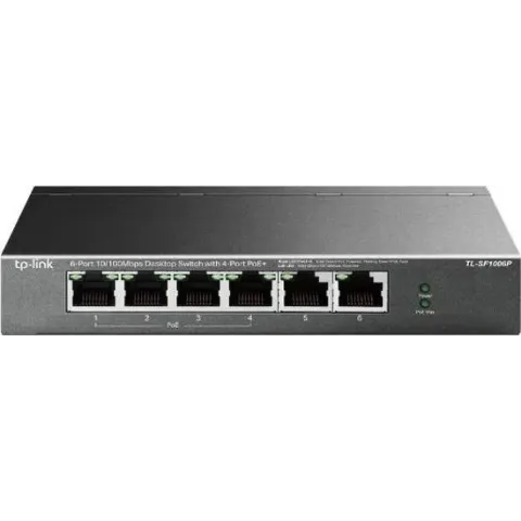 TP-LINK TL-SF1006P netwerk-switch Fast Ethernet (10/100) Power over Ethernet (PoE) Zwart