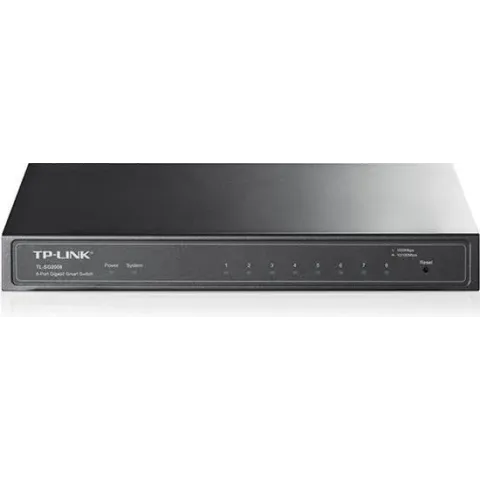 TP-LINK TL-SG2008 netwerk-switch Managed Gigabit Ethernet (10/100/1000) Zwart