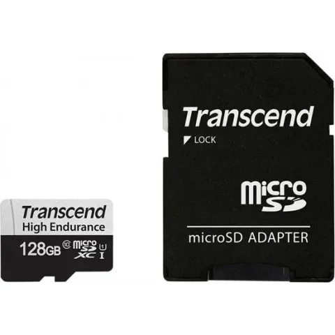 Transcend High Endurance 350V microSDXC-kaart Class 10, UHS-I Incl. SD-adapter