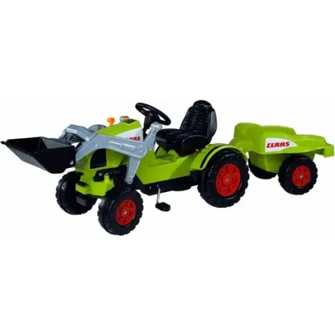 Traptractor BIG Claas Celtis met voorlader en aanhanger