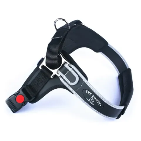Tre Ponti Forza Tuig Zwart&Reflectie - Hondenharnas - 83 - 112 cm 40/60 Kg