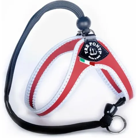 Tre Ponti Liberta Tuig Rood&Reflecterend - Hondenharnas - 30 - 40 cm Tot 5 Kg