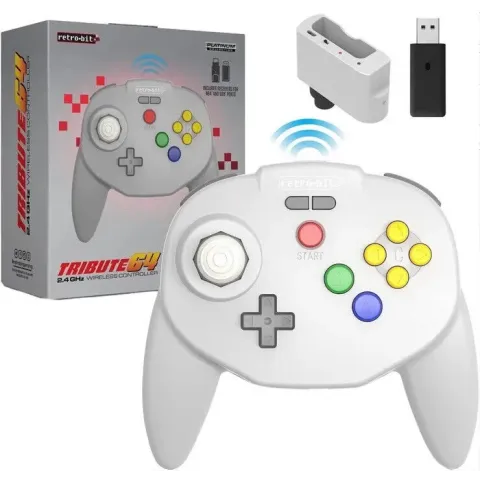 Tribute 64 2.4 GHz Wireless Controller V2 (Grey) (Retro-bit)