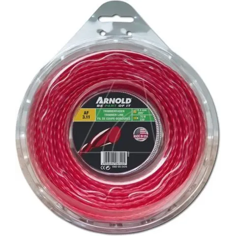Trimmerdraad, 2.4 mm x 70.1 m rood, rond, gedraaid