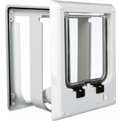 Trixie 4-weg Kattenluik - Elektromagnetisch - Incl Magneet - Wit - 21,1 x 24,4 cm