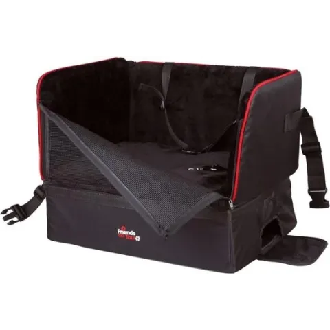 Trixie Autozetel Voor Kleine Hond Nylon - Transportkooi - 45 cm x 38 cm x 37 cm - Zwart