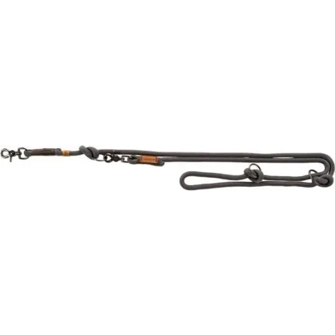 Trixie be nordic hondenriem verstelbaar donkergrijs / bruin 200x0,8 cm