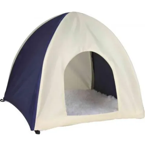 Trixie knaagdierhuis wigwam nylon donkerblauw / beige 37x37x35 cm