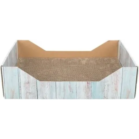 Trixie krabmand karton catnip turquoise 45x33x12 cm