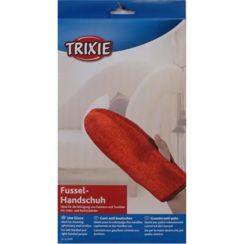 Trixie Pluizen-Handschoen. Dubbelzijdig - Anti-haar borstel - Rood