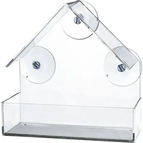 Trixie Raamvoederhuis Transparant - 15 x 15 x 6 cm