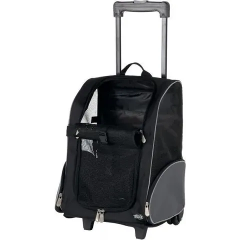 Trixie Reismand Trolley En Rugzak - Zwart/Grijs - 36 x 50 x 27 cm