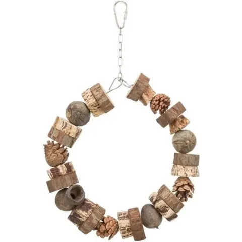 Trixie ringschommel hout / dennenappels naturel 18x18 cm