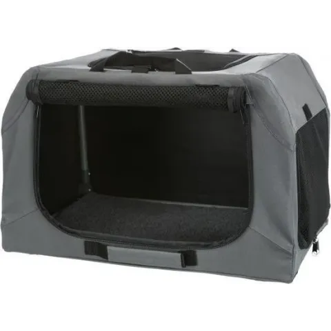 Trixie soft kennel easy reisbench grijs 71x51x49 cm