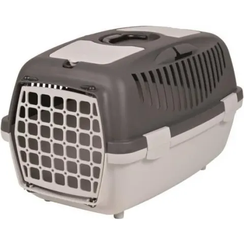 Trixie  Vervoersbox Capri 2, XS–S: 37 × 34 × 55 cm, donkergrijs/lichtgrijs