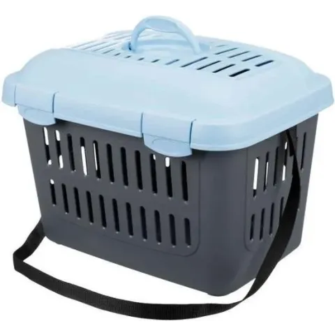 Trixie vervoersbox knaagdier midi-capri donkergrijs / lichtblauw 44x32x33 cm