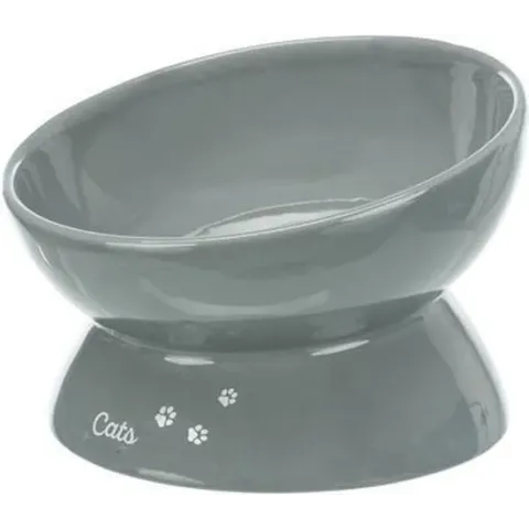 Trixie Voerbak Kat Xxl Keramiek Verhoogd Grijs 350 ML 17 CM