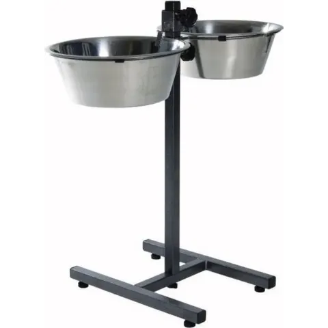 Trixie Voerstandaard - Incl. 2 RVS Voer/Waterbakken - 4,5 l/28 cm