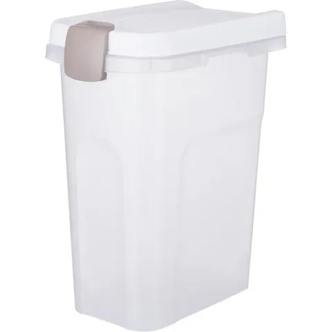 Trixie voerton luchtdicht afsluitbaar kunststof transparant wit / wit 15 ltr